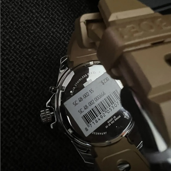 48mm Watch Stainless Steel Golden Silicone Band KYBOE! Power Japanese Movement - Picture 3 of 5